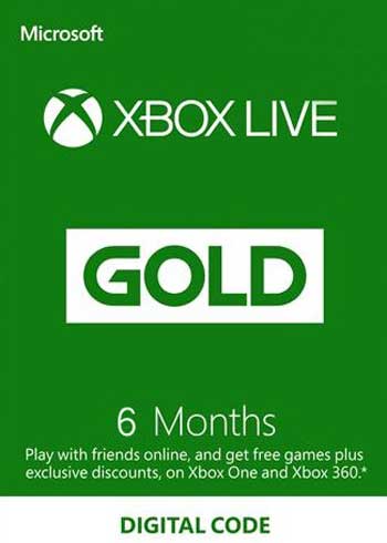 Xbox Live 6 Months Gold Subscription Card Global